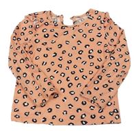 Korálové tričko s leopardím vzorom Nutmeg