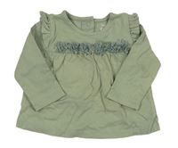 Khaki triko s kytičkami C&A
