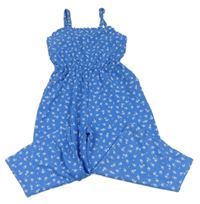Modrý květinový kalhotový overal Primark