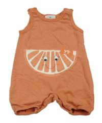 Oranžový teplákový kraťasový overal s obrázkem Topomini