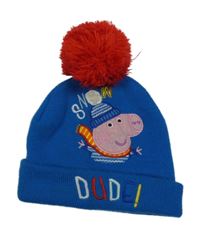 Modrá čepice s Peppa pig s bambulí