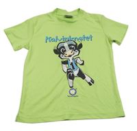 Zelené športové tričko s kravičkou