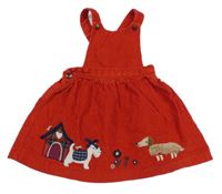 Červené menšestrové na traké šaty s pejsky TU