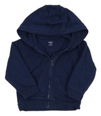 Tmavomodrá prepínaci mikina s kapucňou M&S