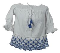 Dámska biela crop blúzka s výšivkou Primark