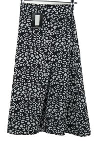 Nové - Dámská černo-bílá vzorovaná midi sukně s rozparkem PrettyLittle Thing