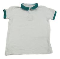 Bielo-zelené rebrované polo tričko Primark