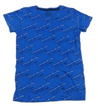 Modré tričko s nápismi Urban