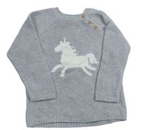 Sivý sveter s jednorožcom Topomini