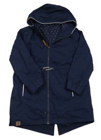 Tmavomodrá plátenná jarná parka s kapucňou Yigga