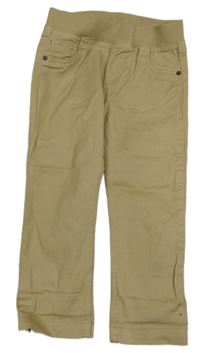 Béžové rifľové nohavice s úpletovým pasom H&M