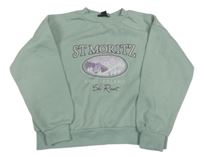 Světlekhaki oversize mikina s potlačou Primark