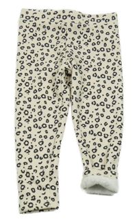 Smetanovo-černé vzorované zateplené legíny Primark