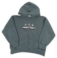 Tmavosivá mikina s potlačou a kapucí - Minecraft