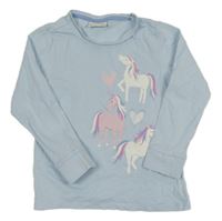 Světlemodré pyžamové triko s jednorožci C&A