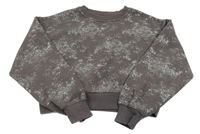 Tmavosivá trblietavá crop mikina Zara