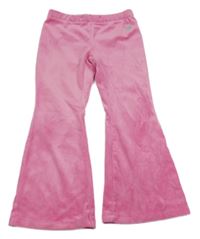 Růžové sametové zvonové tepláky Lindex 