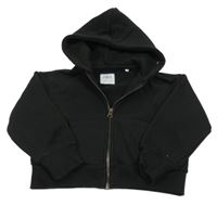 Čierna prepínaci crop mikina s kapucňou Zara