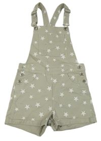 Šedé riflové laclové kraťasy s hvězdsmi H&M