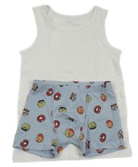 2set - Bílý nátělník + světlemodré boxerky - Avengers