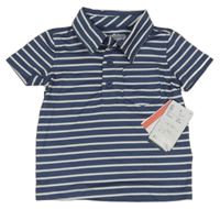 Nové - Tmavomodro-biele pruhované polo tričko Tommy Bahama