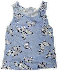 Svetlomodrý top s motýly H&M