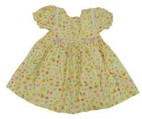 Žlto-farebné kvetované šaty Lc waikiki