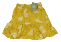 Nové - Žlto-biela vzorovaná ľahká sukňa H&M