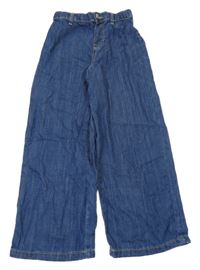 Modré lehké wide leg rifle Zara