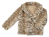 Béžový leopardí kožešinový podšitý kabátek Dunnes
