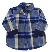 Modro-béžovo-limetkovaná kockovaná košeľa GAP