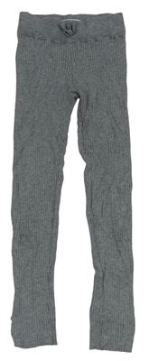 Sivé pletené rebrované legíny Zara