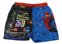 Tmavomodro-modré plážové kraťasy so Spider-manem LC Waikiki