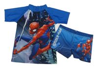 2set - Tmavomodré UV tričko se Spider-manem + kraťasy Marvel