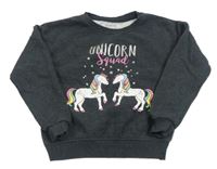 Sivá mikina s jednorožcami Primark