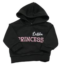 Čierna mikina s nápisom a kapucňou zn. Shein