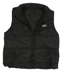 Černá šusťáková prošívaná zateplená vesta s nápisem Shein