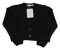 Nové - Čierne trblietavé svetrové bolerko Sfera