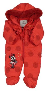 Červená šusťáková zimní kombinéza s kapucí - Minnie George 