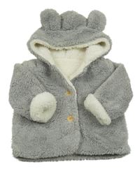 Šedý chlupatý kabátek s kapucňou Matalan