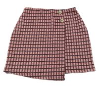 Růžovo-černá kostkovaná sukně Primark