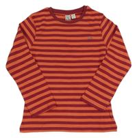 Oranžovo-vínové pruhované triko Der Bar 
