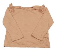 Broskvový sveter s volánikmi M&S