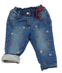 Modré podšité rifle s kytičkami C&A