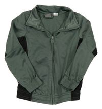 Zelenošedo-černá propínací sportovní mikina Puma