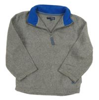 Sivo-modrá fleecová mikina s rolákom Rebel