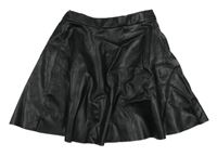 Čierna koženková kolová sukňa H&M