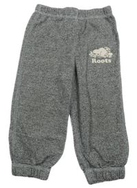 Sivé melírované tepláky s logom Roots