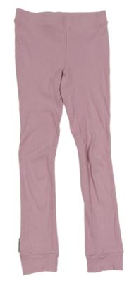 Svetloružové rebrované spodné nohavice