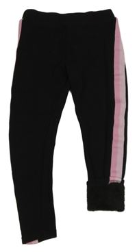 Černé zateplené legíny s proužky Primark